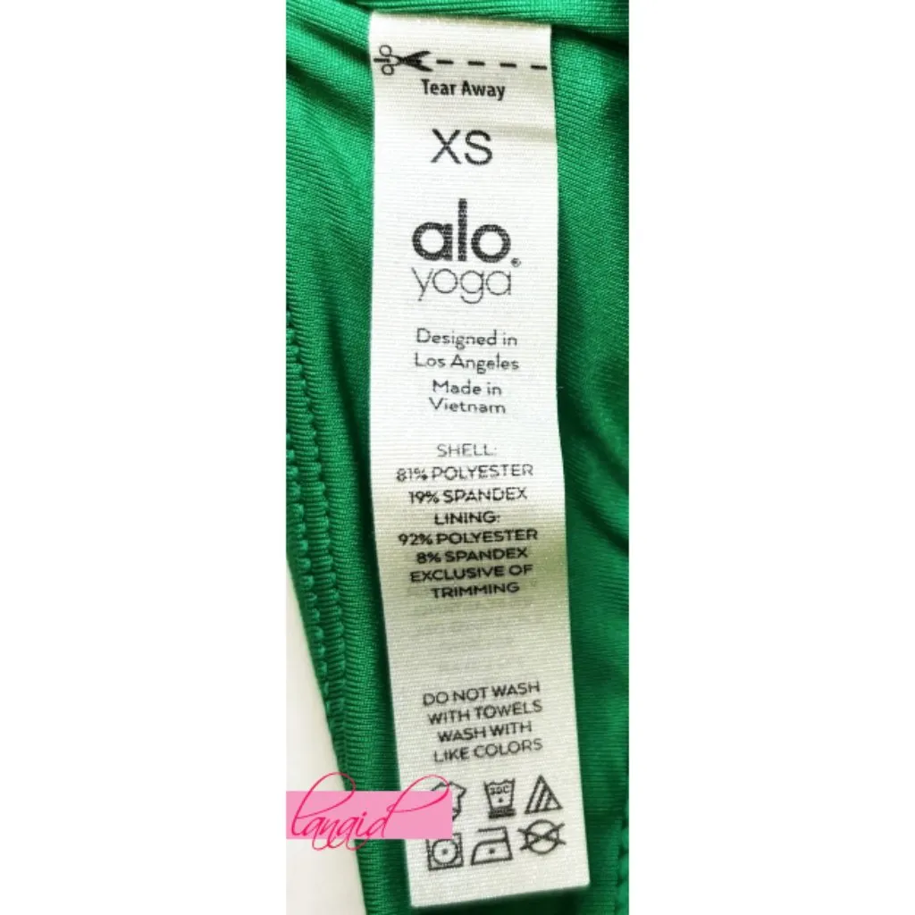 Alo Sleek Back Bodysuit Green Emerald Racerback Stretchy Scoop Neck Fitted Tank - Image 10