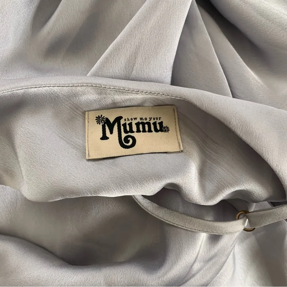 Show Me Your MuMu Tuscany Maxi Dress Silver Luxe Satin - Image 4