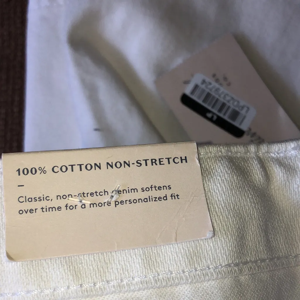 Women's Universal Thread Mid-Rise Boyfriend cargo Jeans pants White 12 new - Image 13