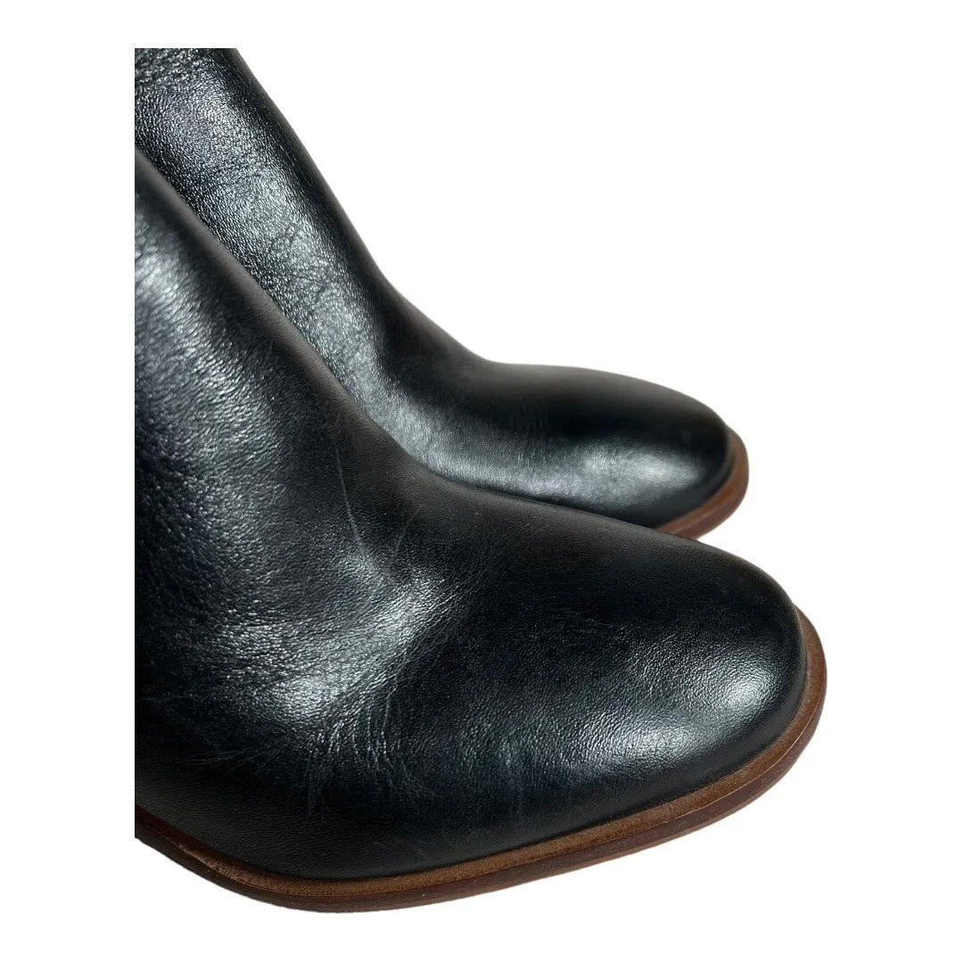 ANTONIO MELANI Cammden Black Womens Sz 6.5M Leather Brown Heel Booties Cocktails - Image 6