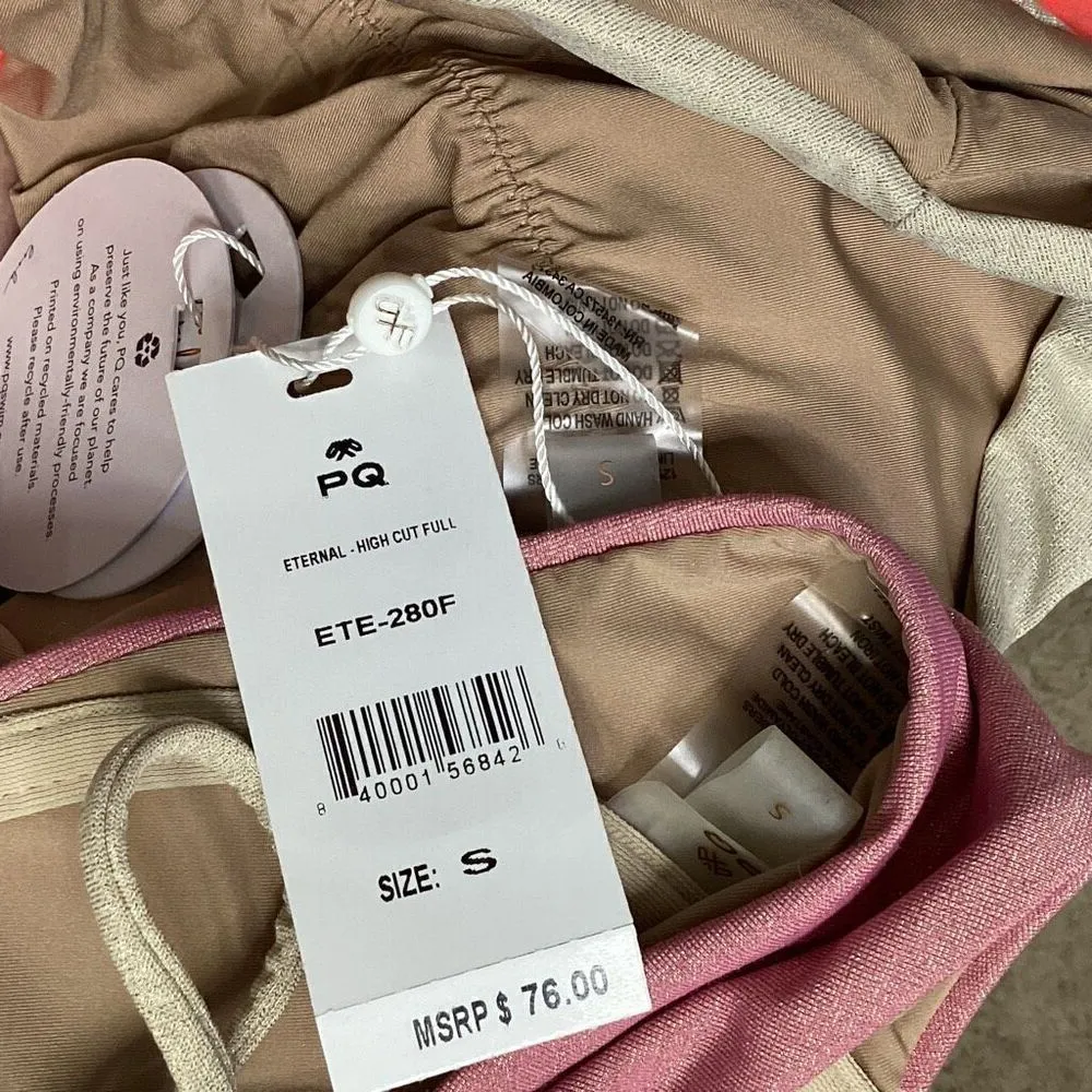 New. PQ/Pilyq pink metallic bikini set. Small. Retails $176 - Image 8