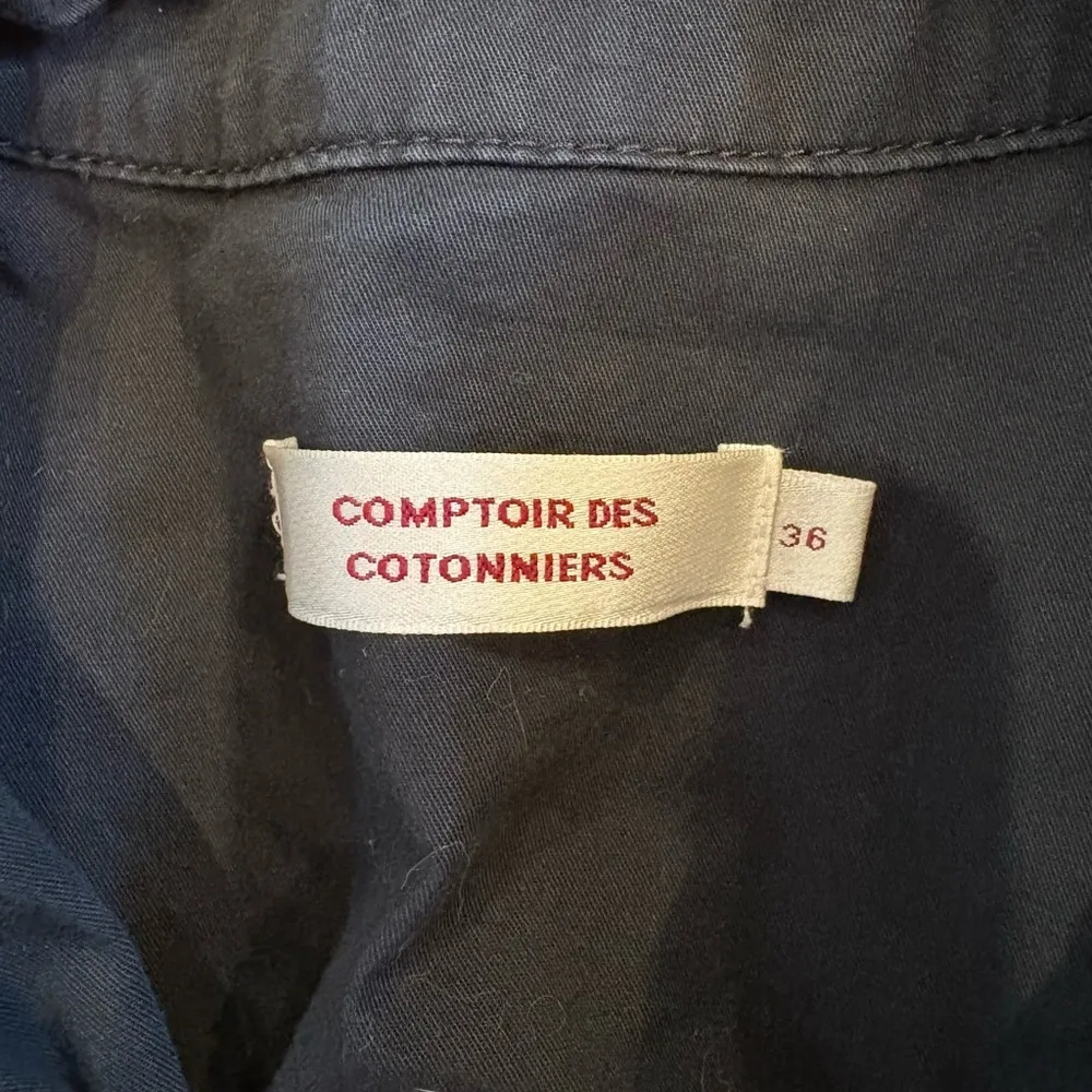 comptoir des cotonniers black military button up belted jacket - Image 2