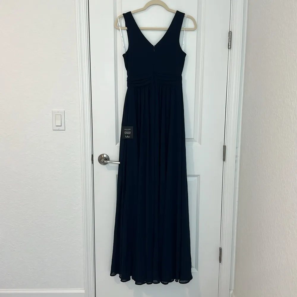 NWT Lulus Thoughts of Hue Navy Blue Surplice Maxi Dress XS - Image 16