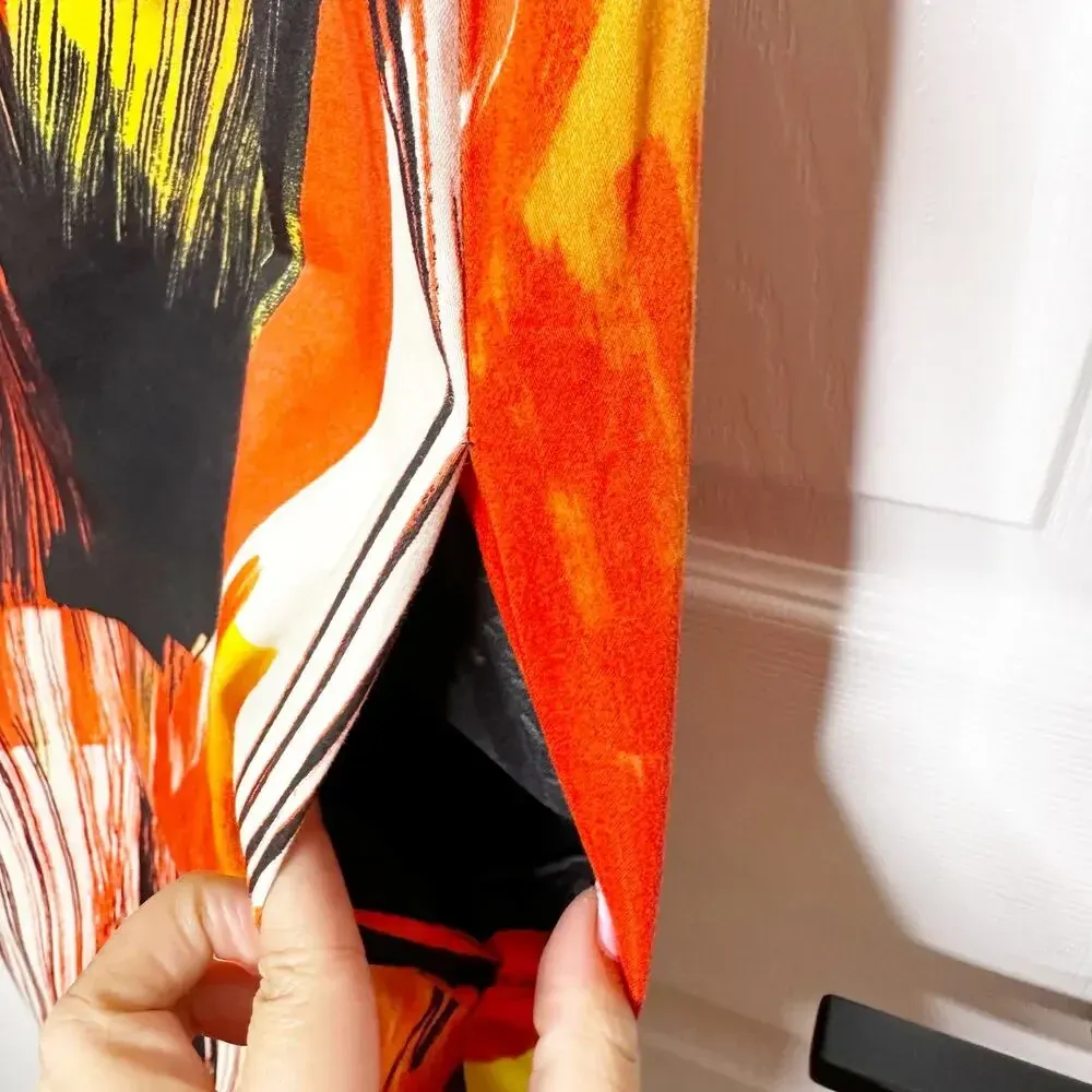 SoCa St. John Size S Vibrant Abstract Print‎ Shift Dress Multicolor Red - Image 2