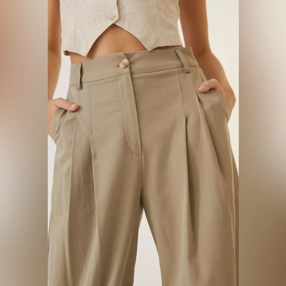 NWT Anthropologie Amadi Pleated Wide Leg Trousers Pants Size XL Petite - Image 9