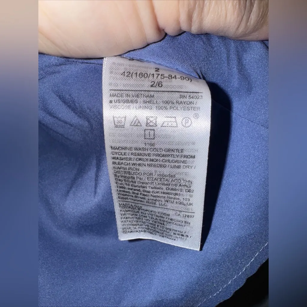 Gap Blue White Polka Dot Button Down‎ A Line Midi Skirt Size 2 - Image 4