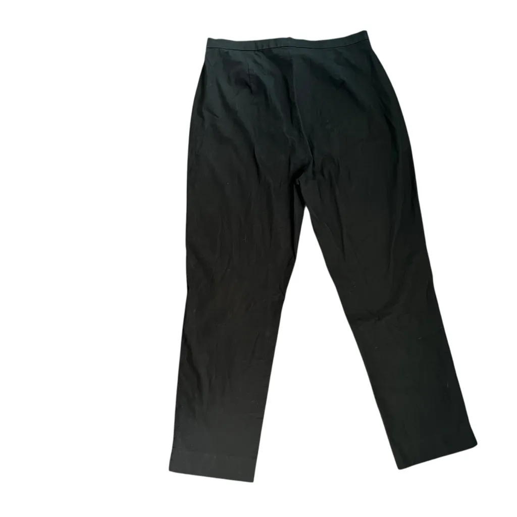 Eileen Fisher Slim Ankle Pant – Black Organic Cotton Stretch – Size 8 - Image 6