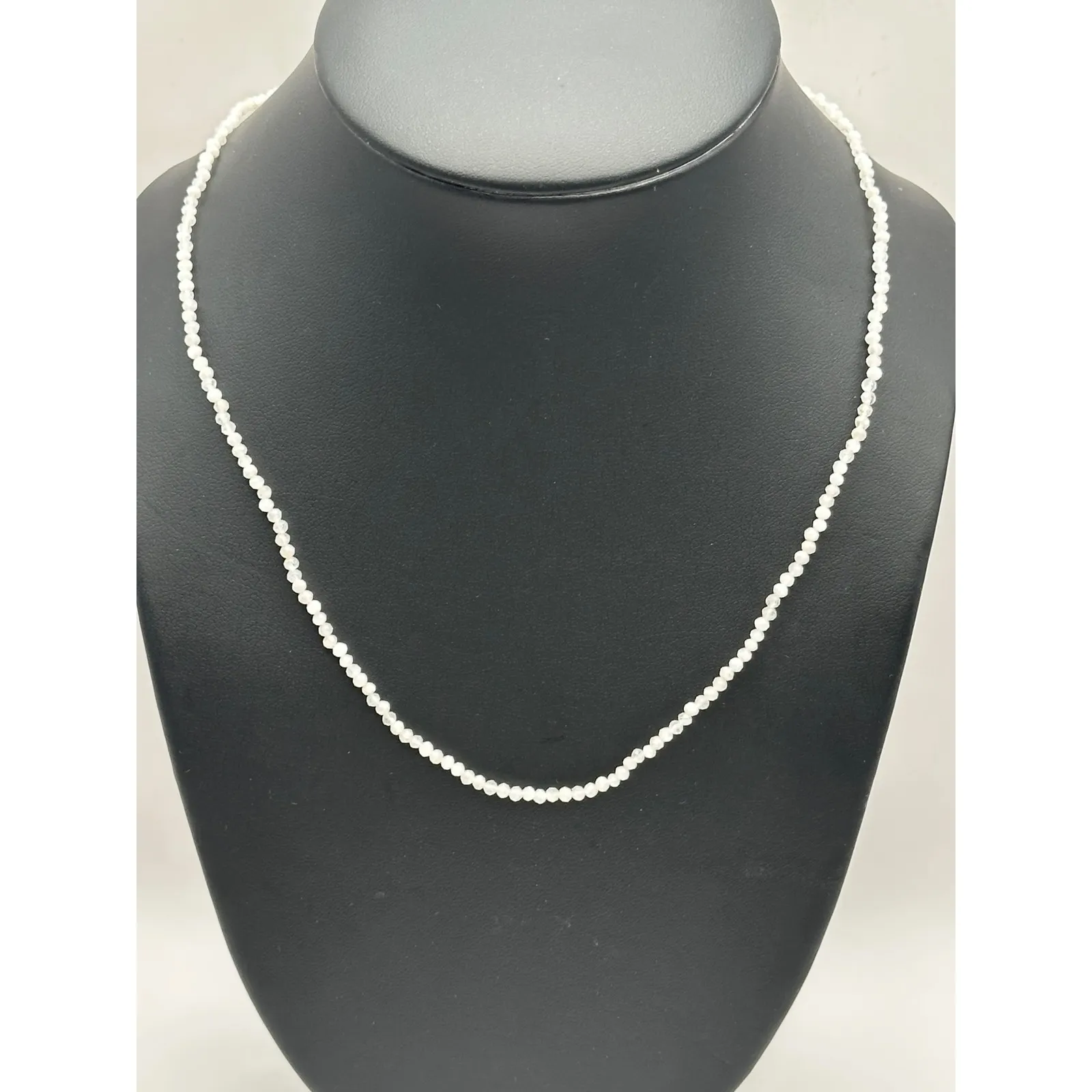 Rainbow Moonstone Faceted BeadedNecklace With Sterling‎ Silver - Image 2