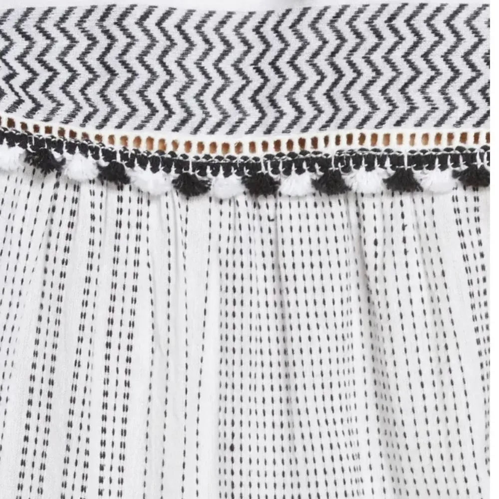 Veronica Beard NWT Boho Long Sleeve Cover-Up Bayleise Romper Black White Sz XS - Image 5