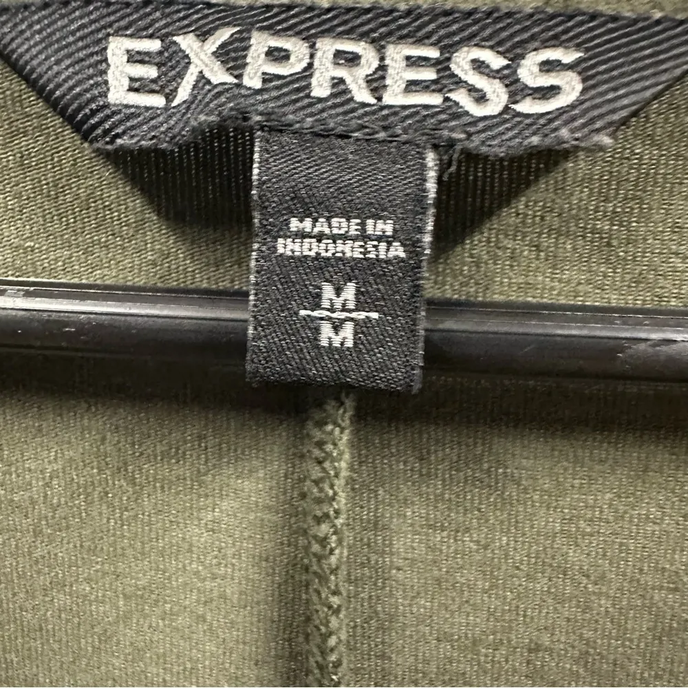 Express Olive Green Long Sleeve V Neck Stretch Tshirt Dress Womens Medium - Image 7