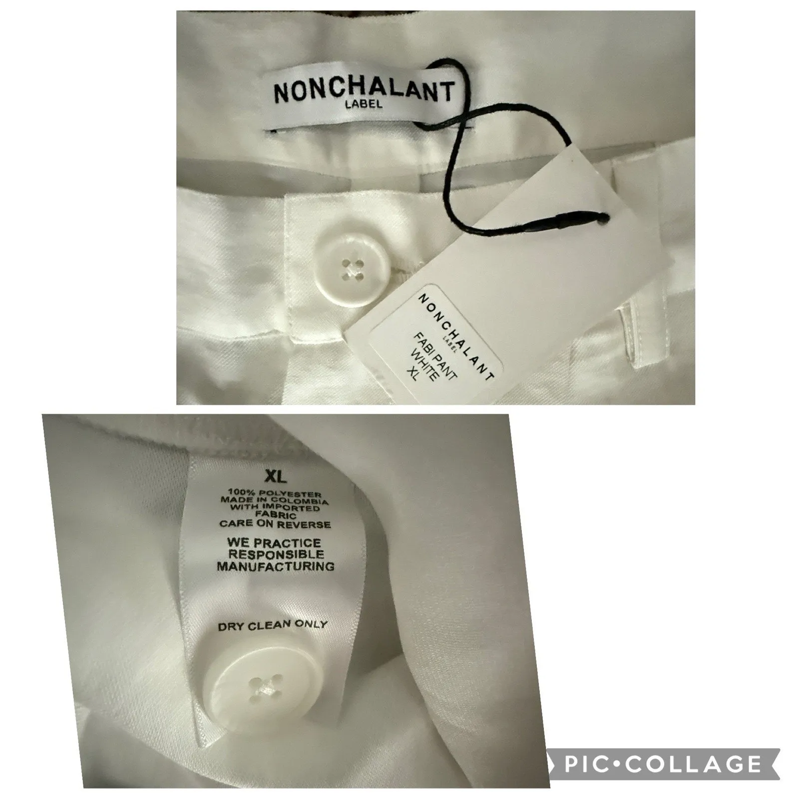 Nonchalant Label Fabi Pleated Front High Rise Wide Leg Pants White Size XL NEW - Image 12