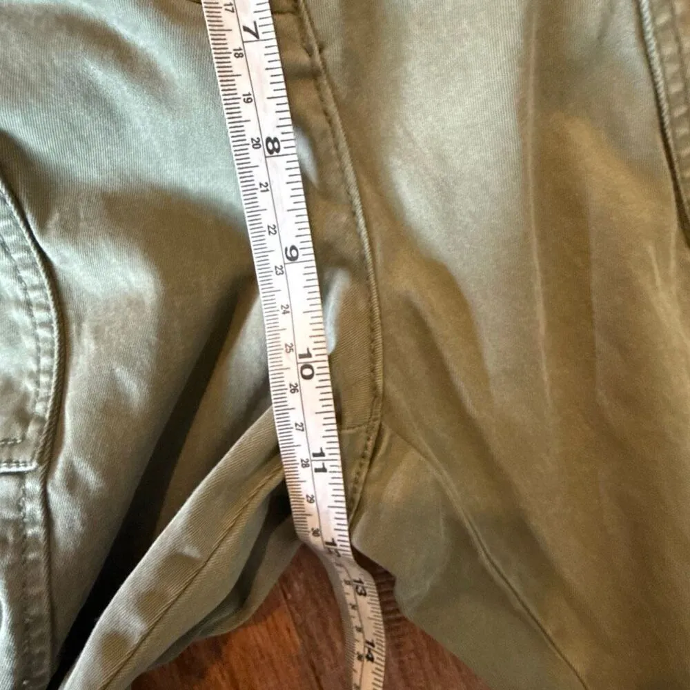 Joie green utility seam front tie waist tapered pant small - Image 4