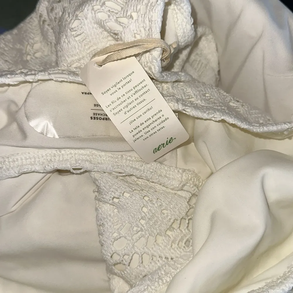 NWT AERIE CROCHET SIDE CUT OUT BACK TIE DETAIL ONE PIECE SWIMSUIT - Image 7