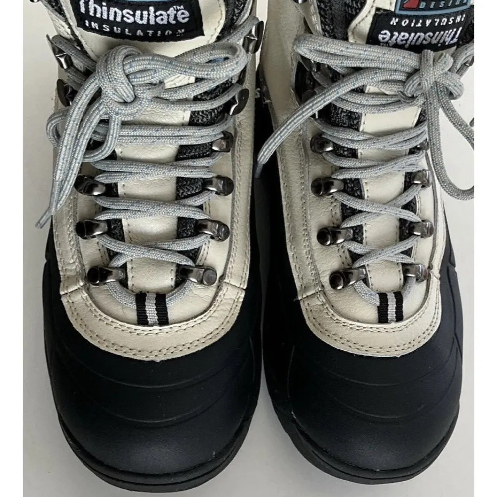 Alpine Design Women’s Sz 8 Boots Blue White Cream Leather Activewear Travel - Image 5