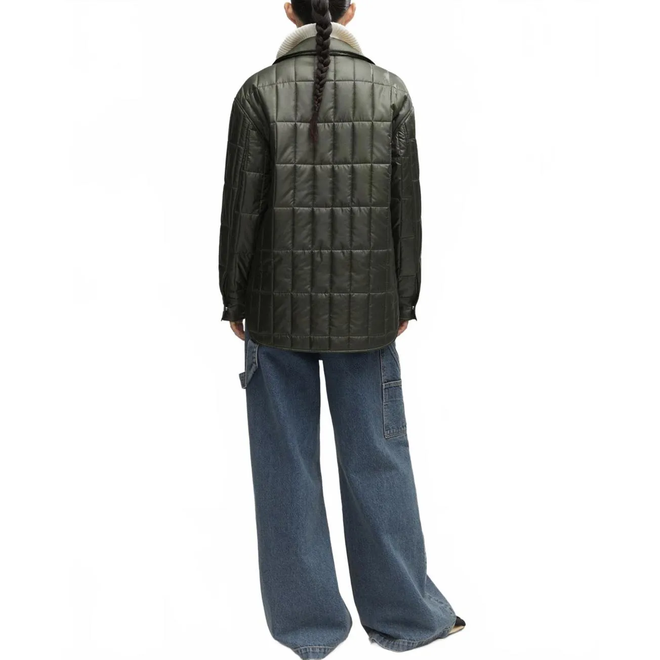 Mango Water-Repellent Quilted Anorak with Shirt Collar Khaki XXS - Image 8