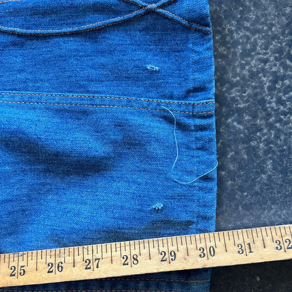 VTG 70s Sheplers Jeans Cowgirl Western Embroidered High Waist Women's Blue Size 10 - Image 9