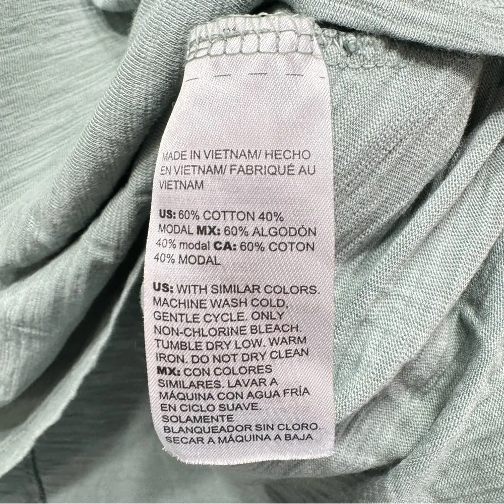 Chico’s The Ultimate Tee 3/4 Sleeve Slub Knit in Sage Green Size 1/Medium - Image 7