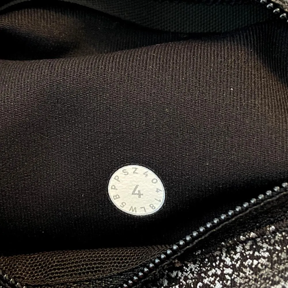 Lululemon Speed Up Tight Foil 28" Luminosity Foil Print Black Silver High Rise 4 - Image 4