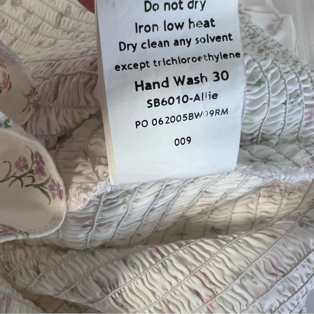 House of CB Allie white floral shirred mini dress Sz S - Image 10