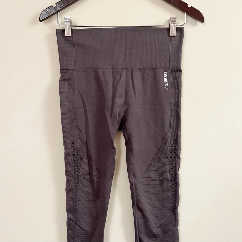 Gymshark Gray Ankle Fit Seamless Athletic Leggings Size Medium High Rise - Image 2