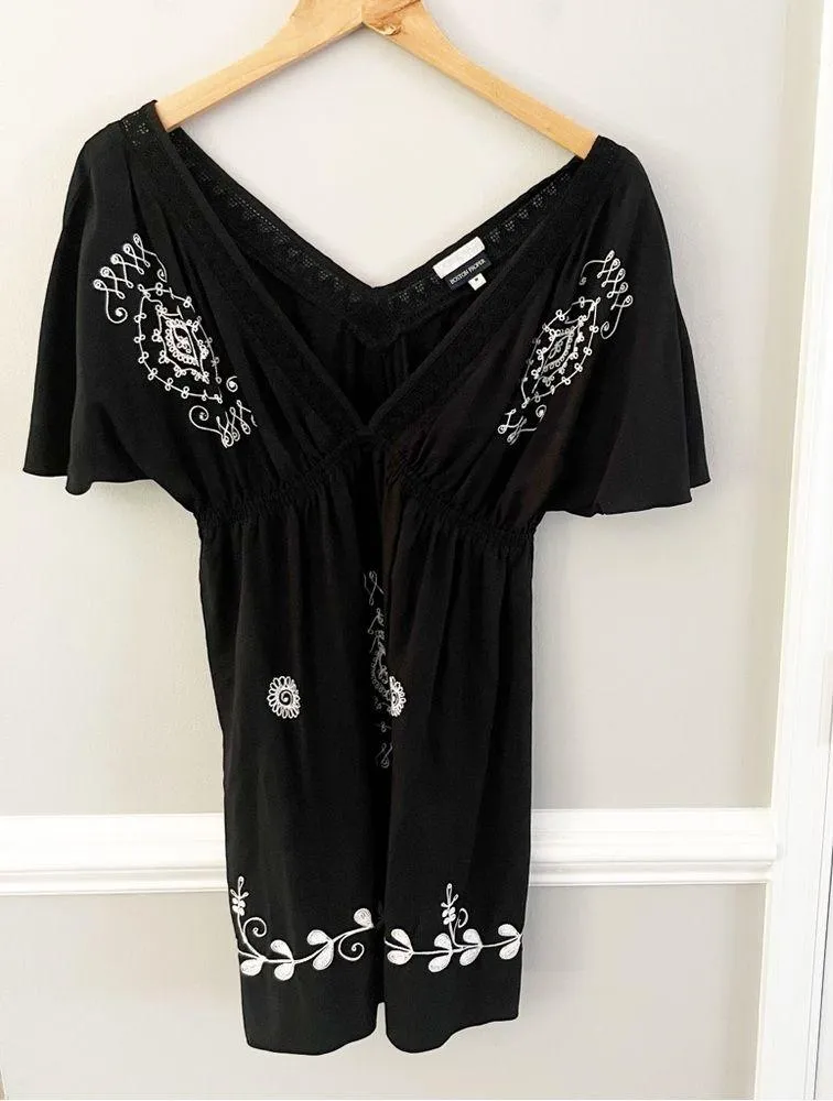 Boston Proper Debbie Katz Embroidery Beach Swim Cover Up Boho Size Medium - Image 2