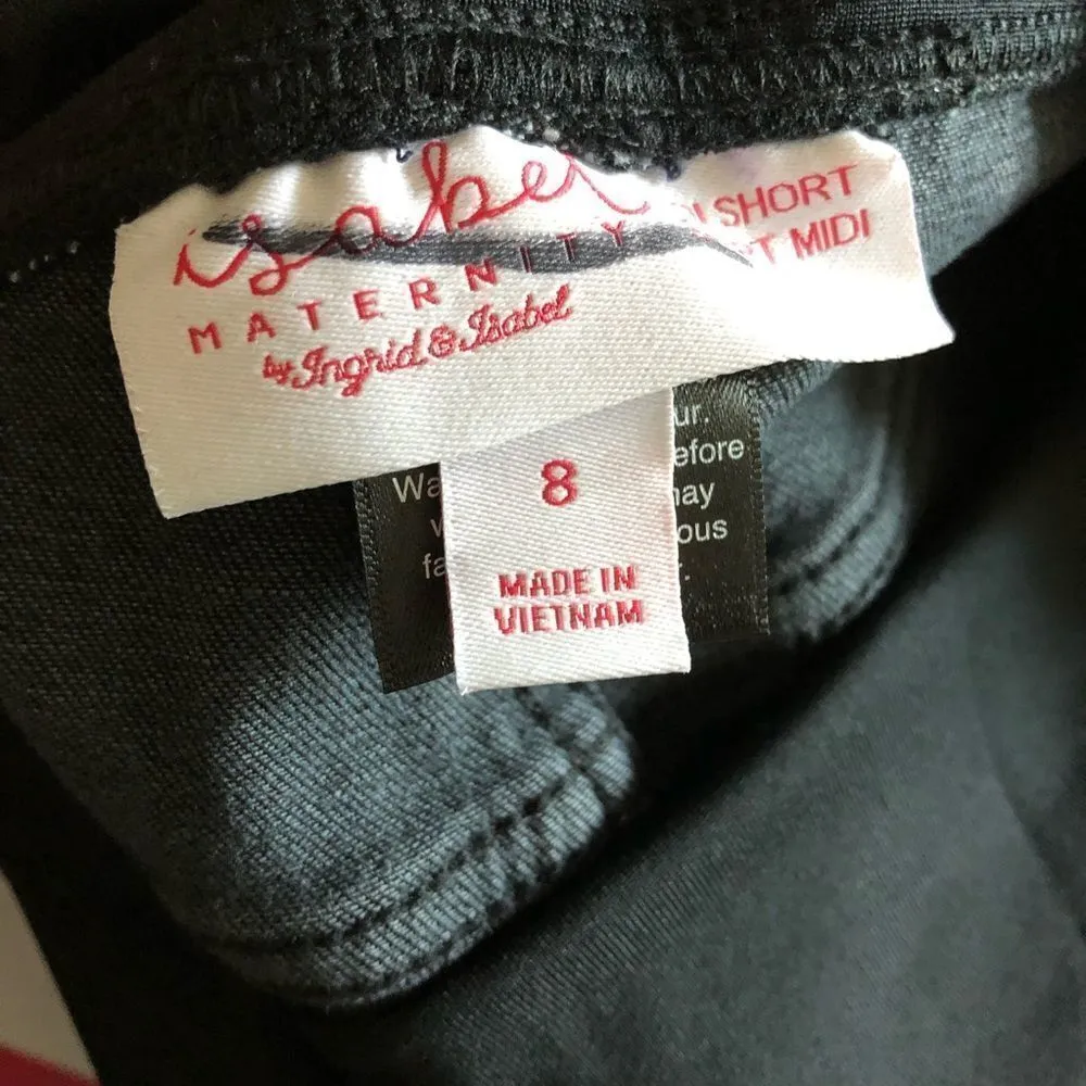 Maternity Crossover Panel Midi Jean Short, SIZE 8 Black - Image 5