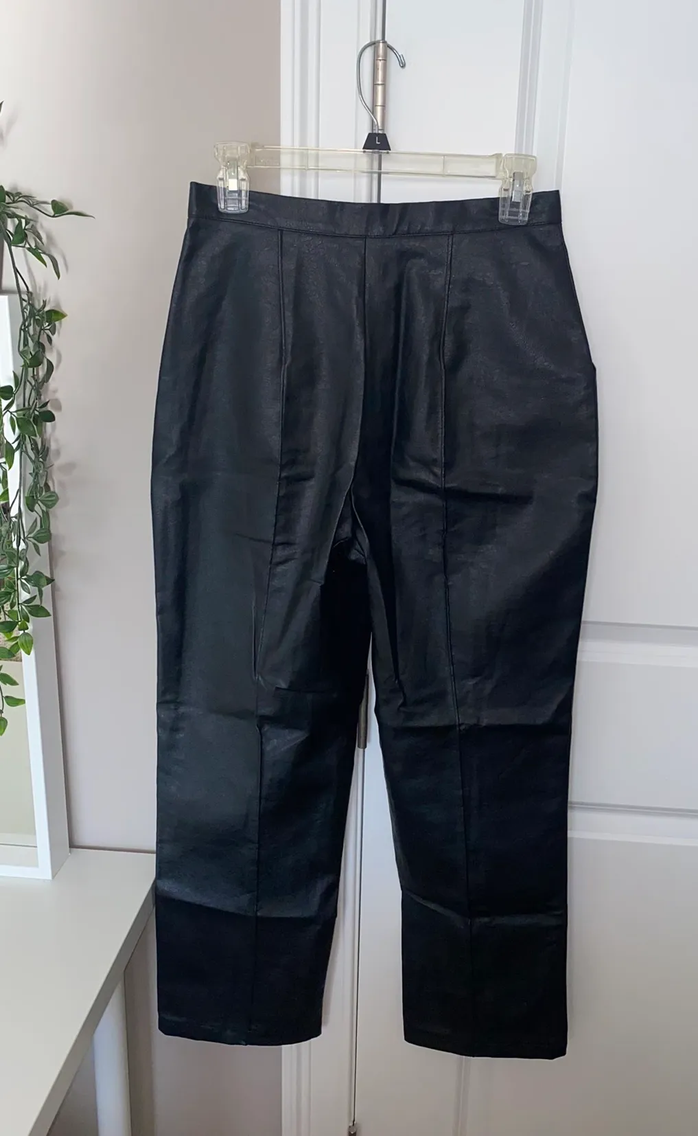 Black Faux Leather Pants - Image 3