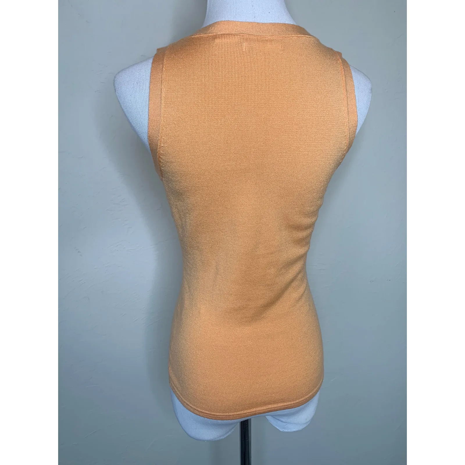 Vintage Orange Fitted Tank Shell Sz 6/8 Sweater Y2k - Image 2