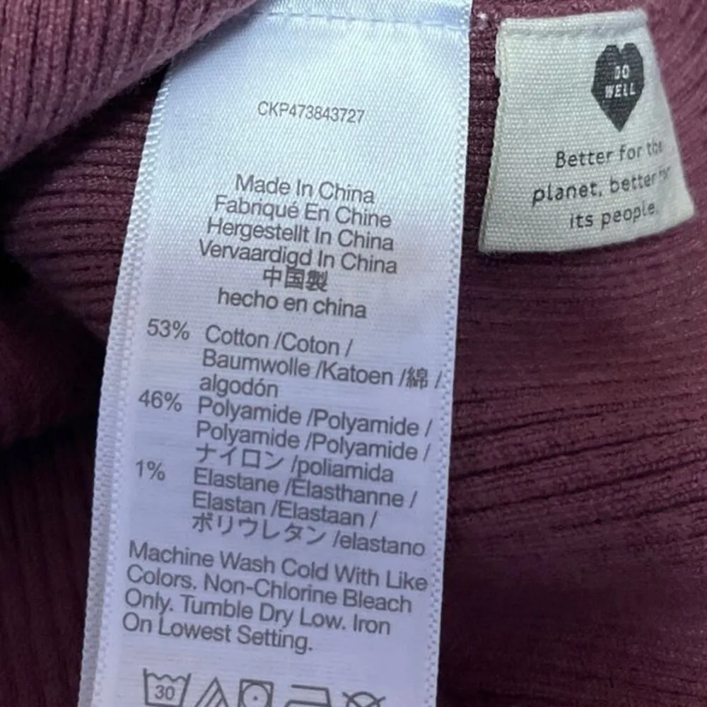 Madewell Purple Sleeveless Ribbed Knit Corset Bustier Crop Sweater Tank Top Sz S - Image 4