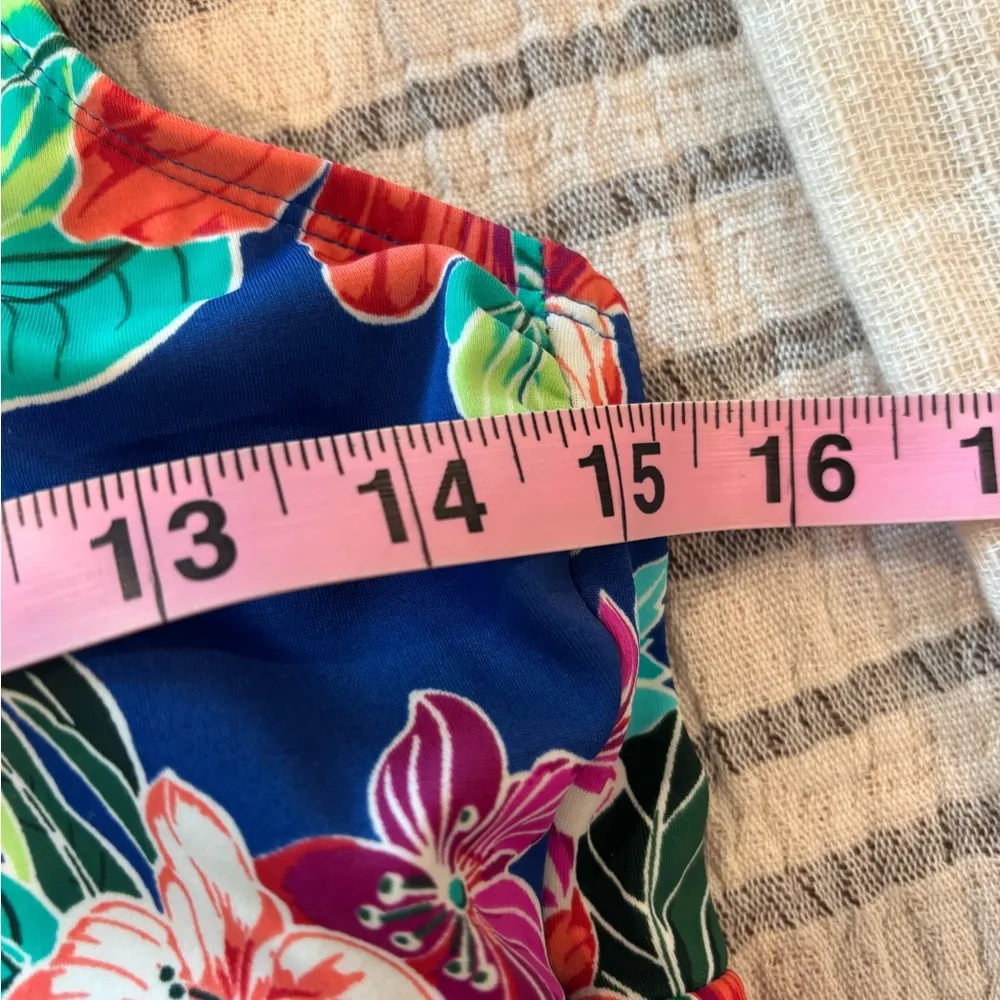 Jantzen blue floral one piece swimwear‎ size 8 - Image 10