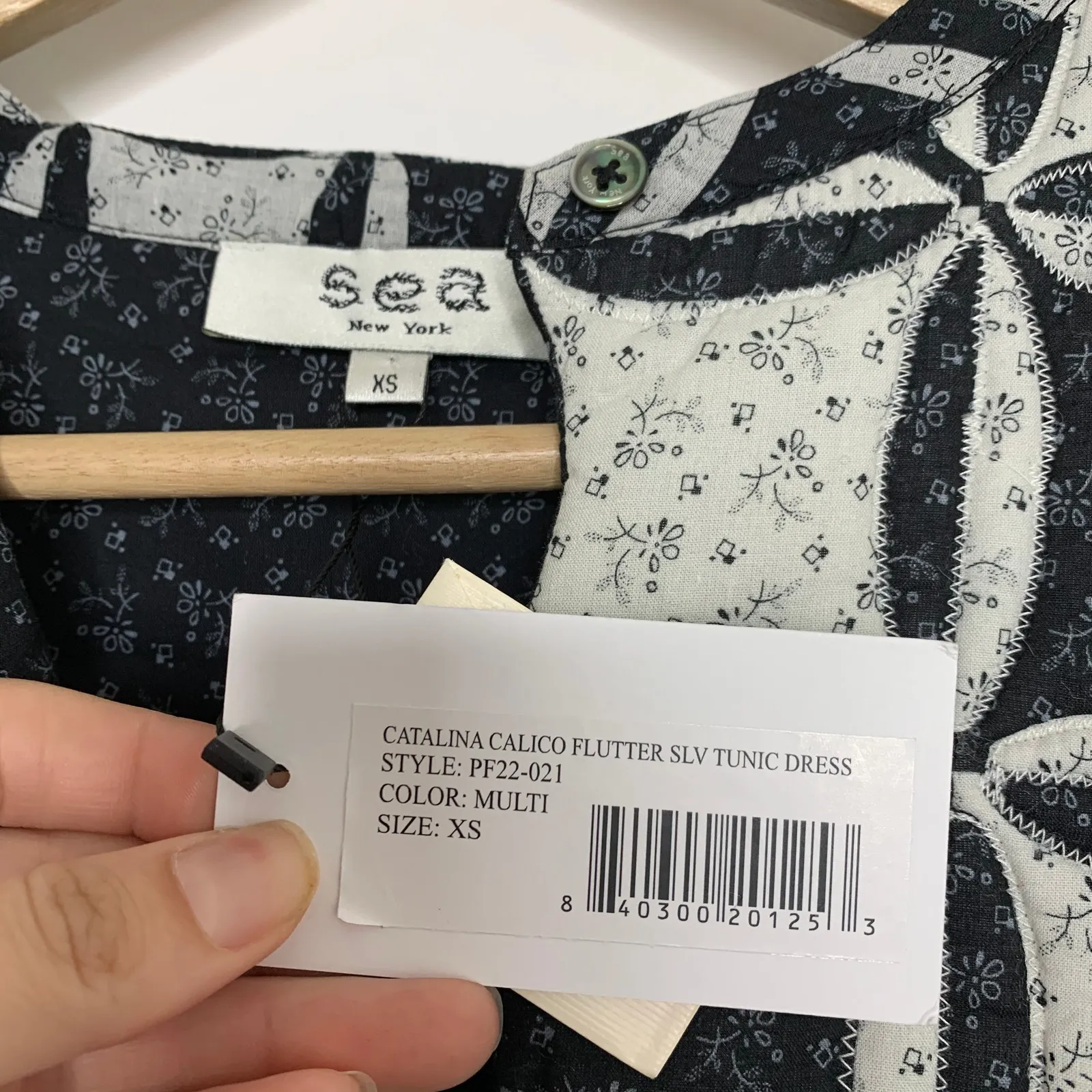 Sea New York Catalina Sleeveless Quilted Yoke Tunic Dress Womens XSmall New Blue Size XS - Image 8