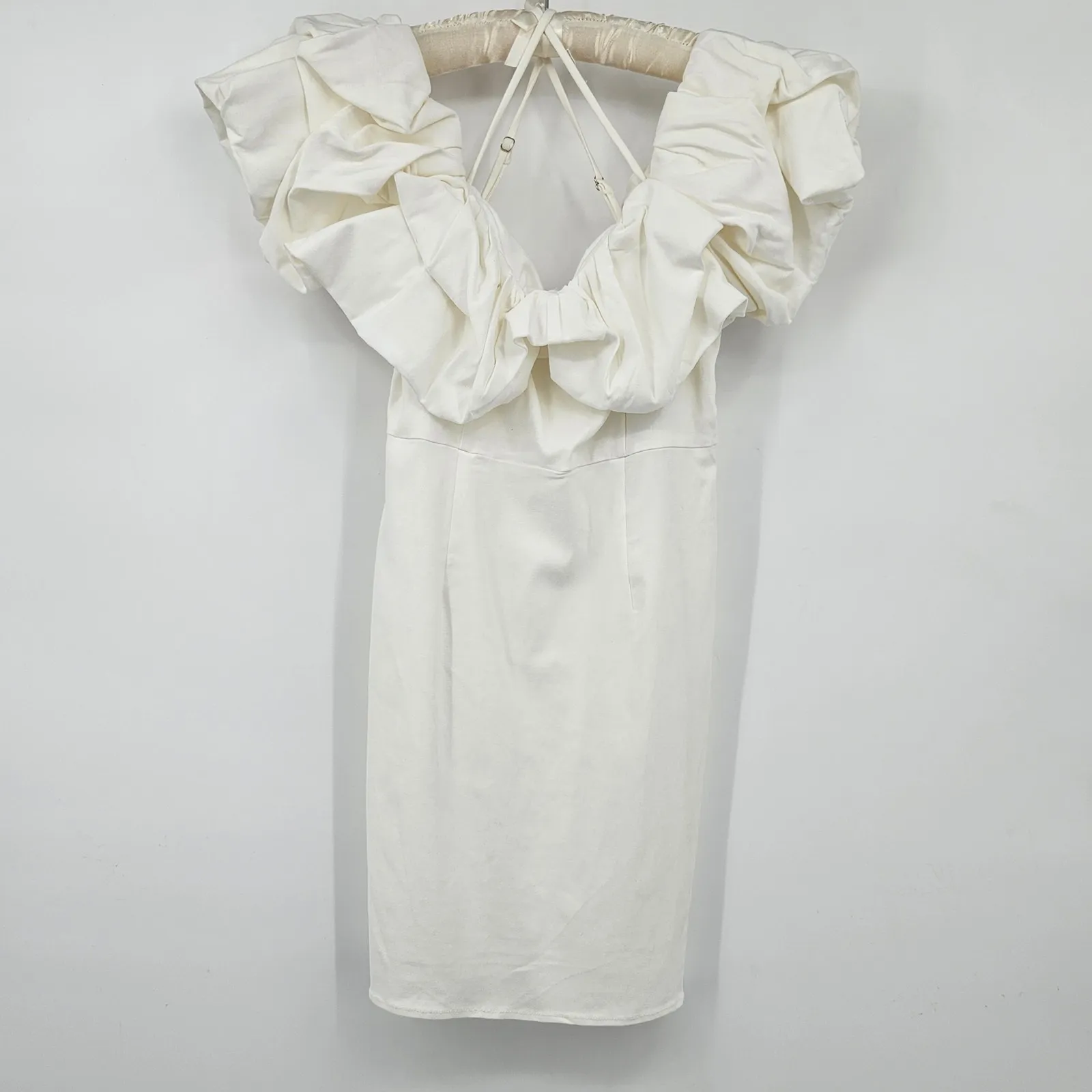 DO+BE  White Ruffle Sleeve Mini Dress - Large‎ NWT - Image 4