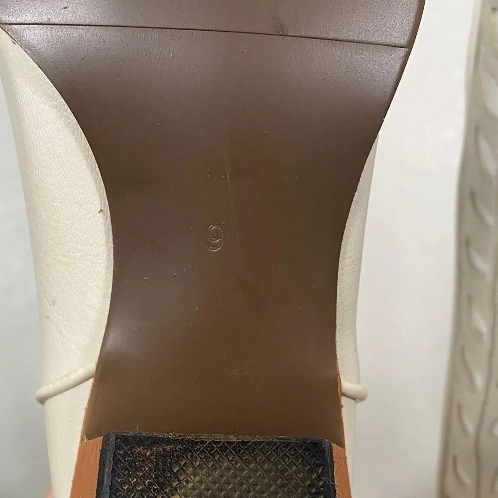 NIB Cream White Boho Western Cowboy Cowgirl Boots US 9 - Image 7