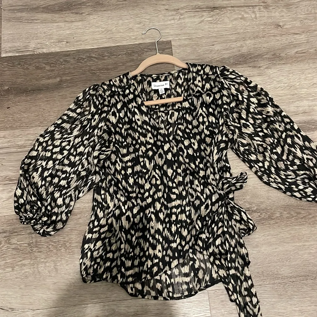 Veronica M puff sleeve wrap blouse - Image 2