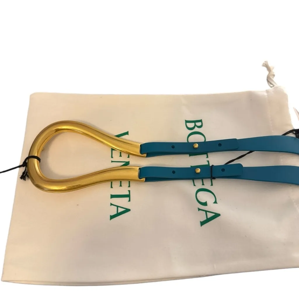 NWT Bottega Veneta Leather Double Strap Belt With Horseshoe Buckle Size M - Image 3