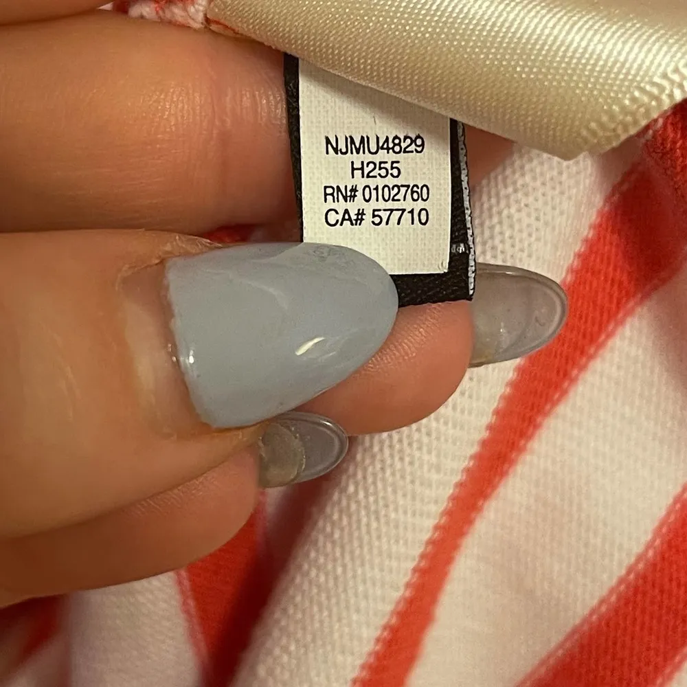 Kate Spade Pink and White Cotton Jersey Lace-Up Striped Dress Size XXS - Image 10