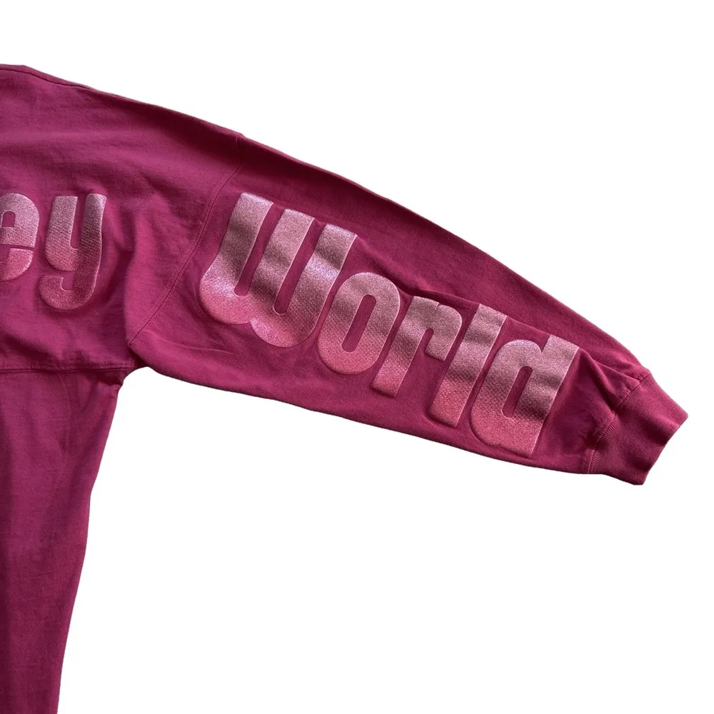 XL Authentic Disney Magenta puffy ombré sparkly long sleeve Spirit Jersey - Image 7