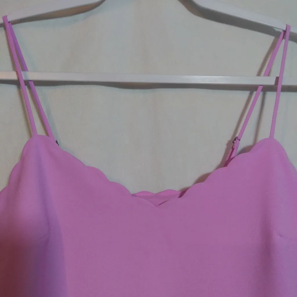 J. Crew Pink Scalloped Carrie Camisole Soft Girl Size 4 - Image 3