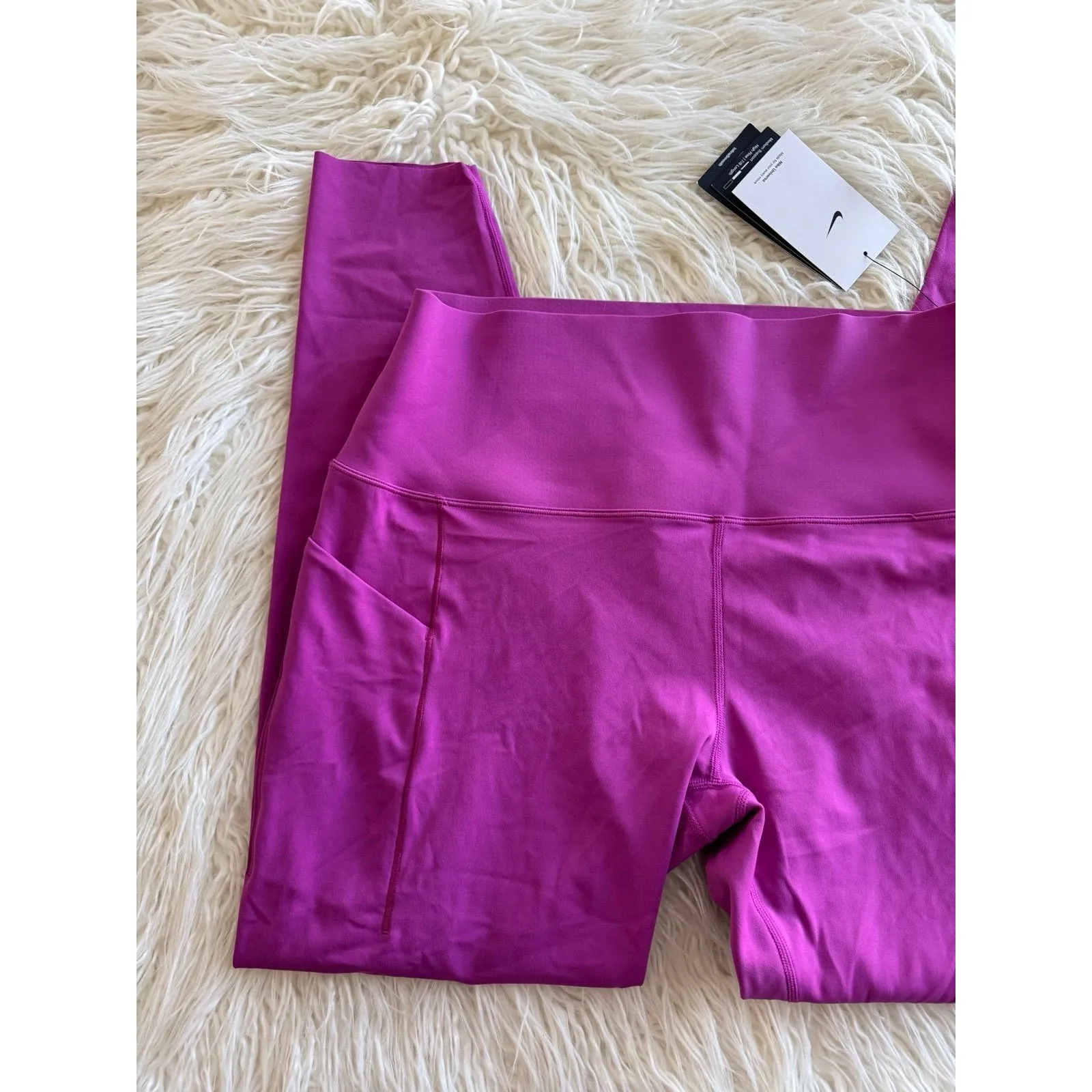 Nike Universa Medium Support High Waisted Leggings Hot Hot Fuchsia Size Xl - Image 6