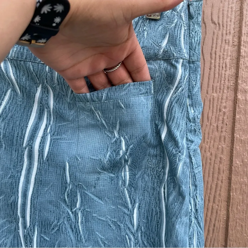 Kavu Womens Skort Athletic Athleisure Blue Grey White Side Zip 10 - Image 6