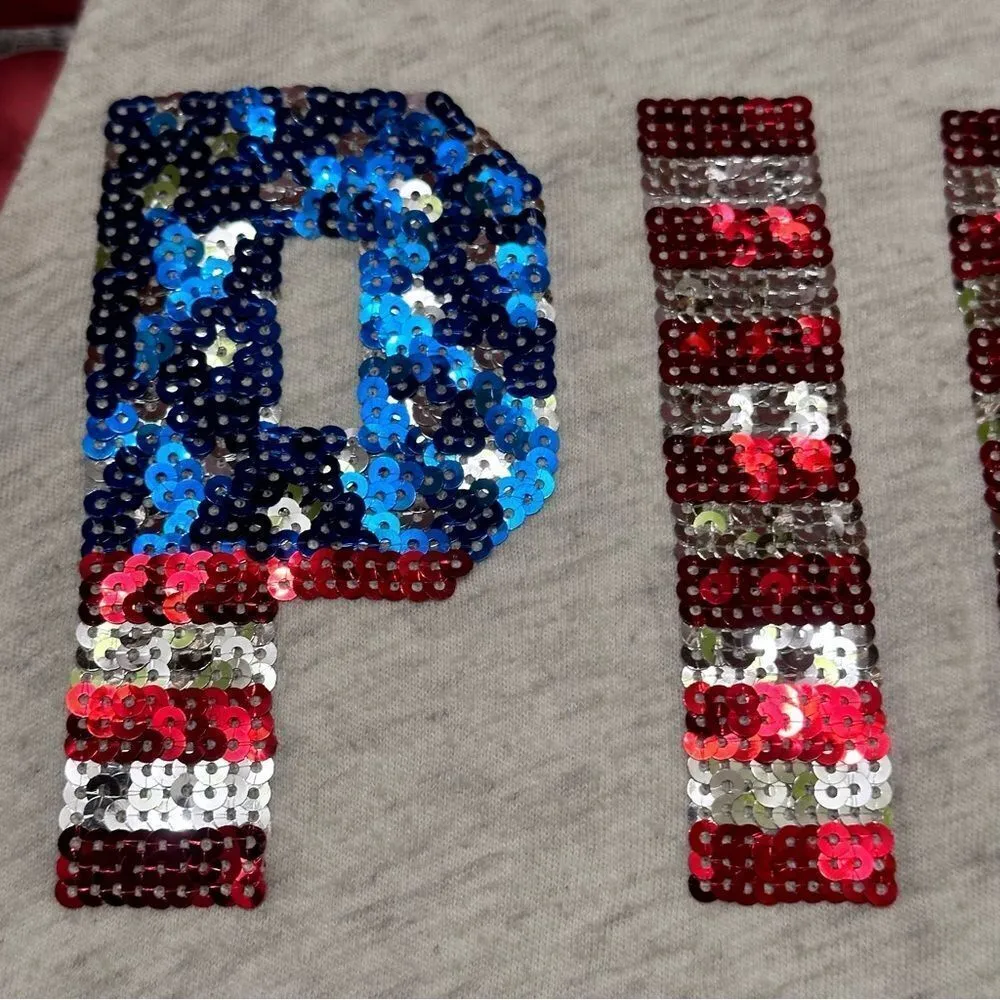 PINK American flag sequin Tank Top XS - Image 3