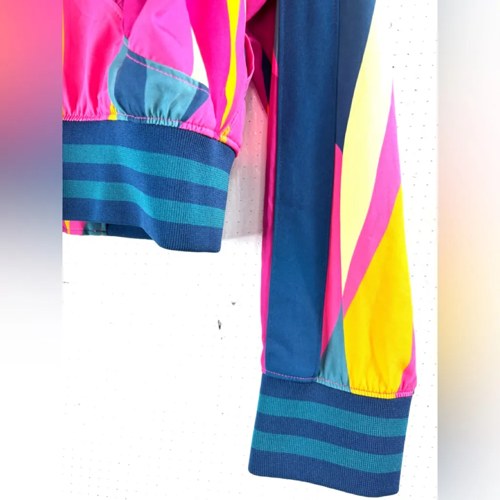 Tek Gear L Abstract Zip Front Bomber Athletic Top Warm Up Jacket - Image 6