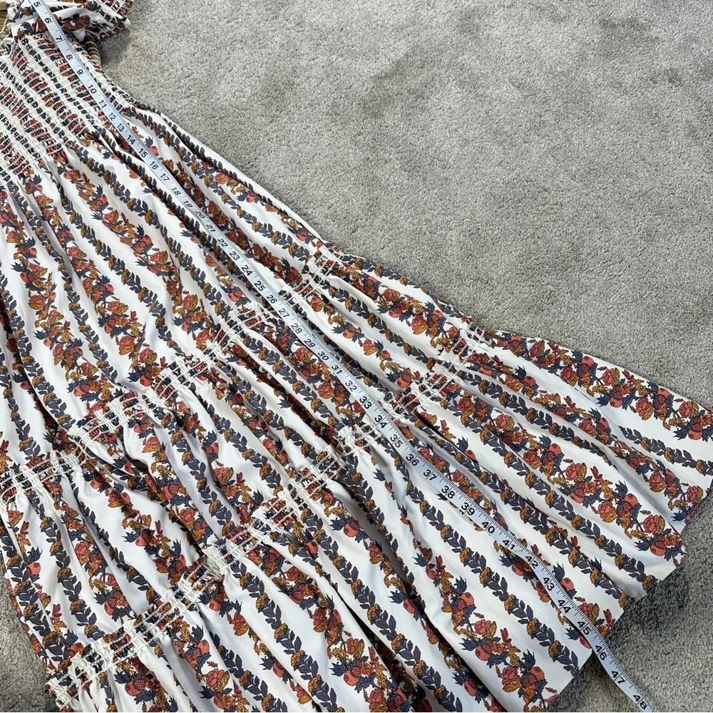 o.p.t Women’s Daphne Square Neck Smocked Maxi Dress Tiered Multicolor Floral M White Size M - Image 15