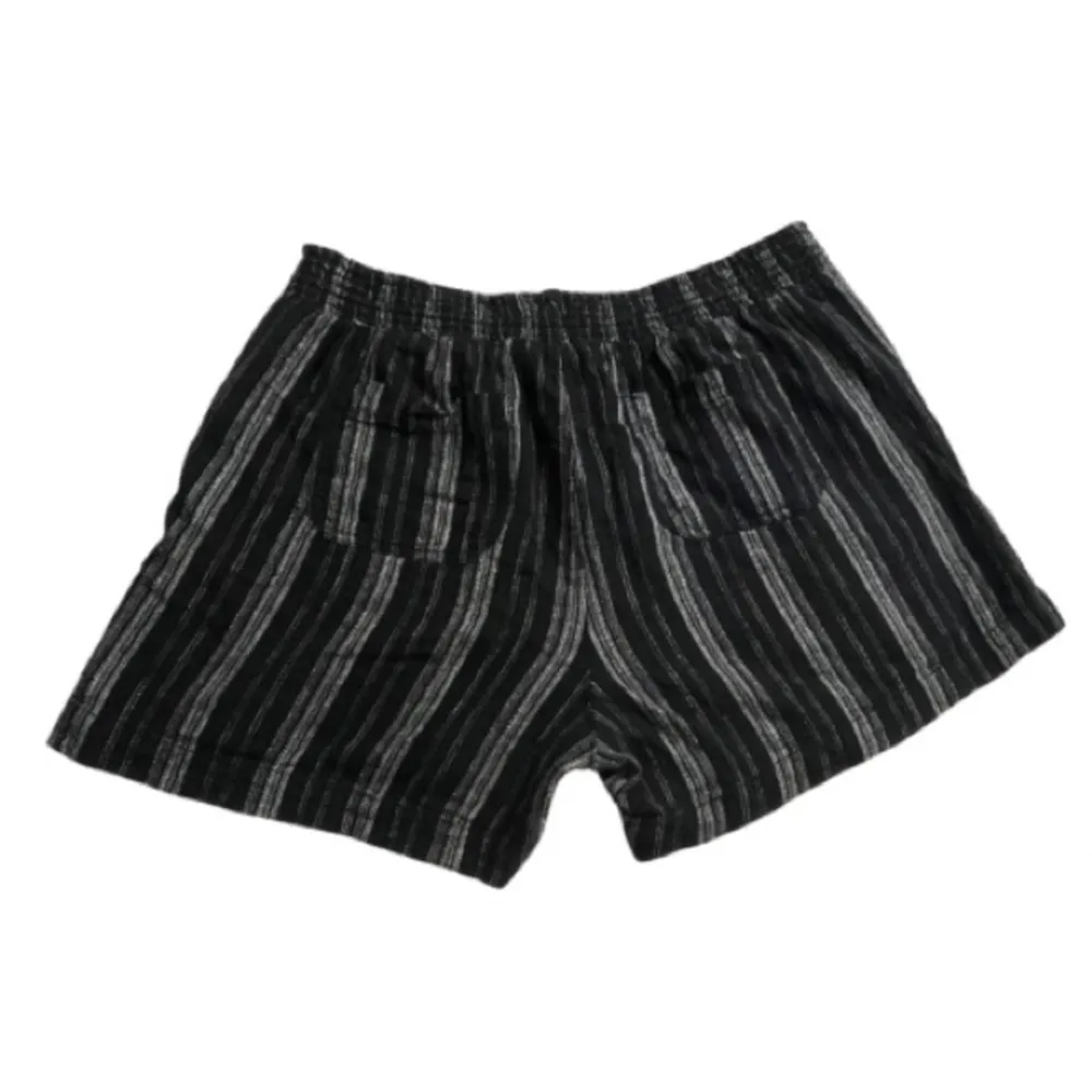 Briggs Linen Black White Striped High Waist Shorts Size‎ Large Boho Chic Hippie - Image 2
