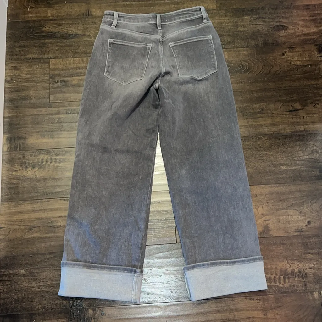 Amiri Super High Rise Straight Cuff Jeans - Grey - Image 3