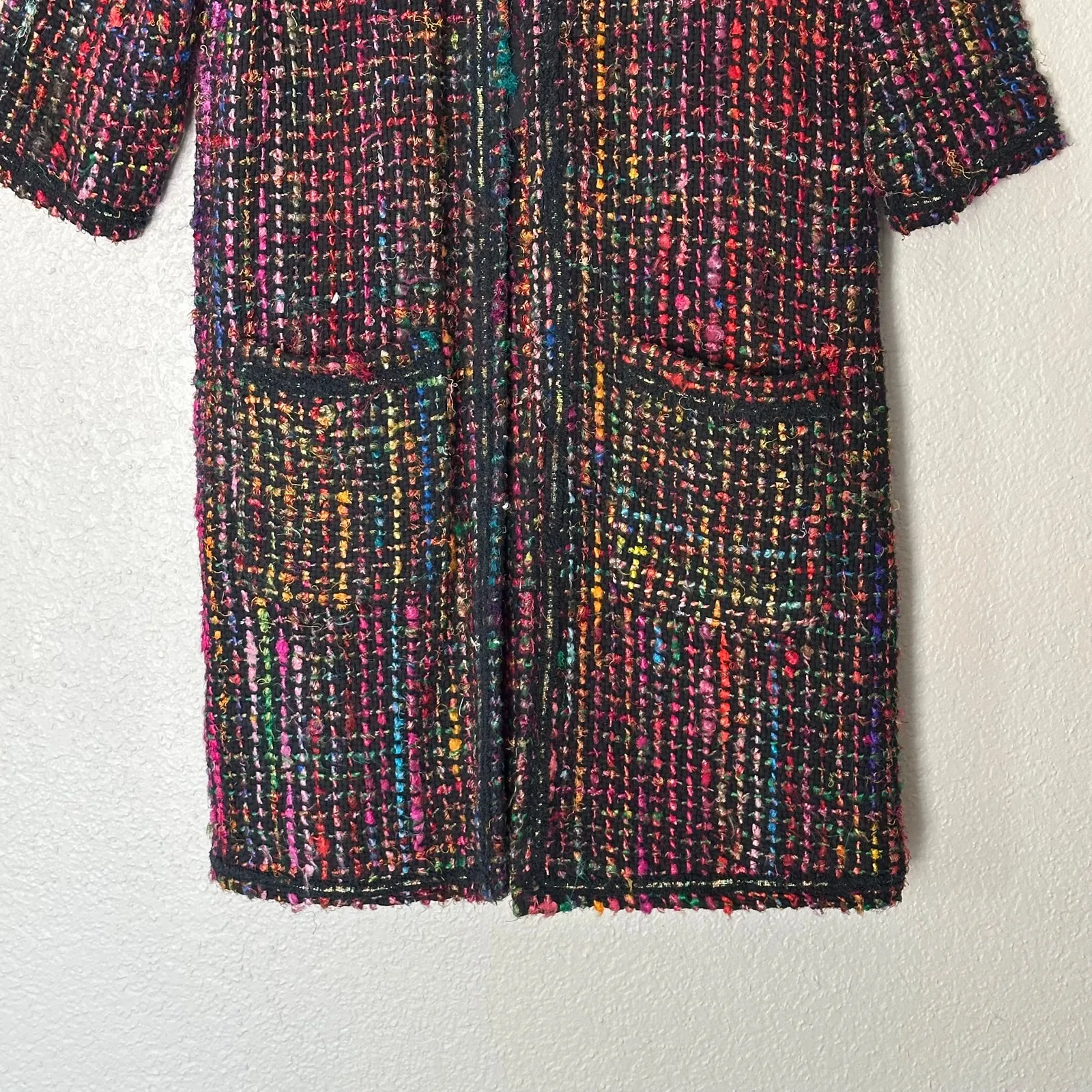 Anthropologie Ett Twa Rainbow Tweed Berwyn Long‎ Jacket Twee Preppy Size XS - Image 7