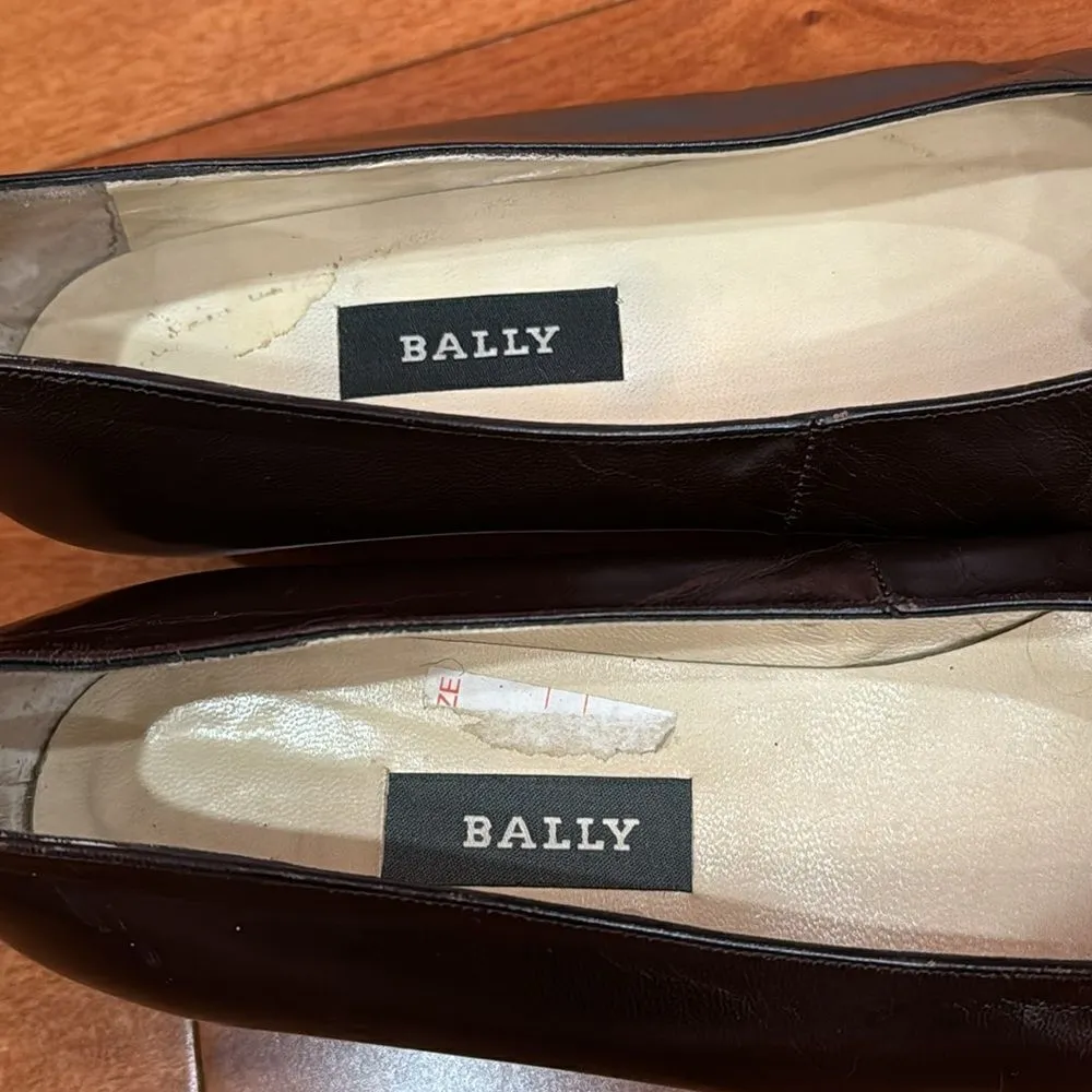 Bally Vintage Vision 7 Burgundy leather flat size 10 Red - Image 8