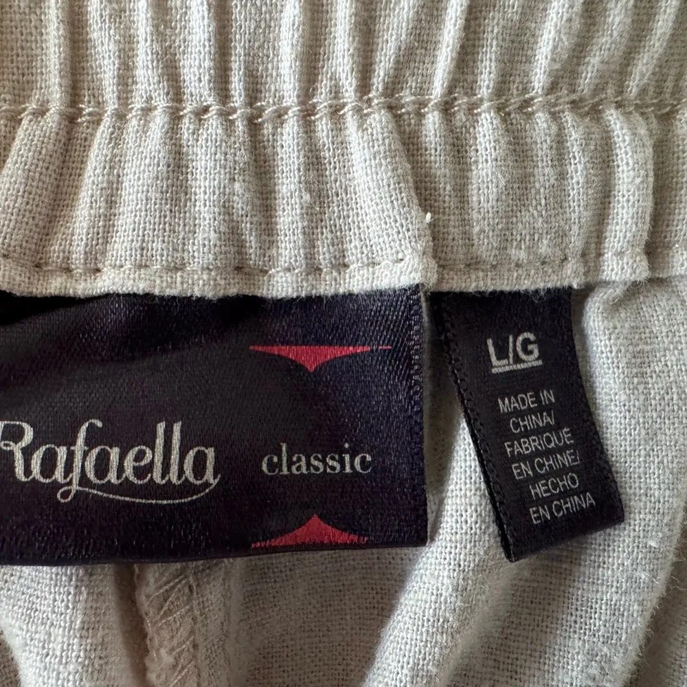 Women’s  Casual Linen - Rayon wide leg Pants - Cream Rafaella Large - Image 2