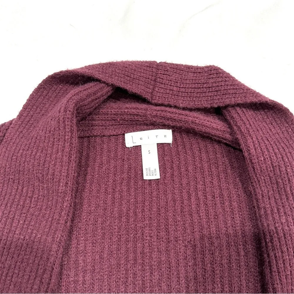 Leith Burgundy Dolman Sleeve Long Cardigan Sweater - Image 3