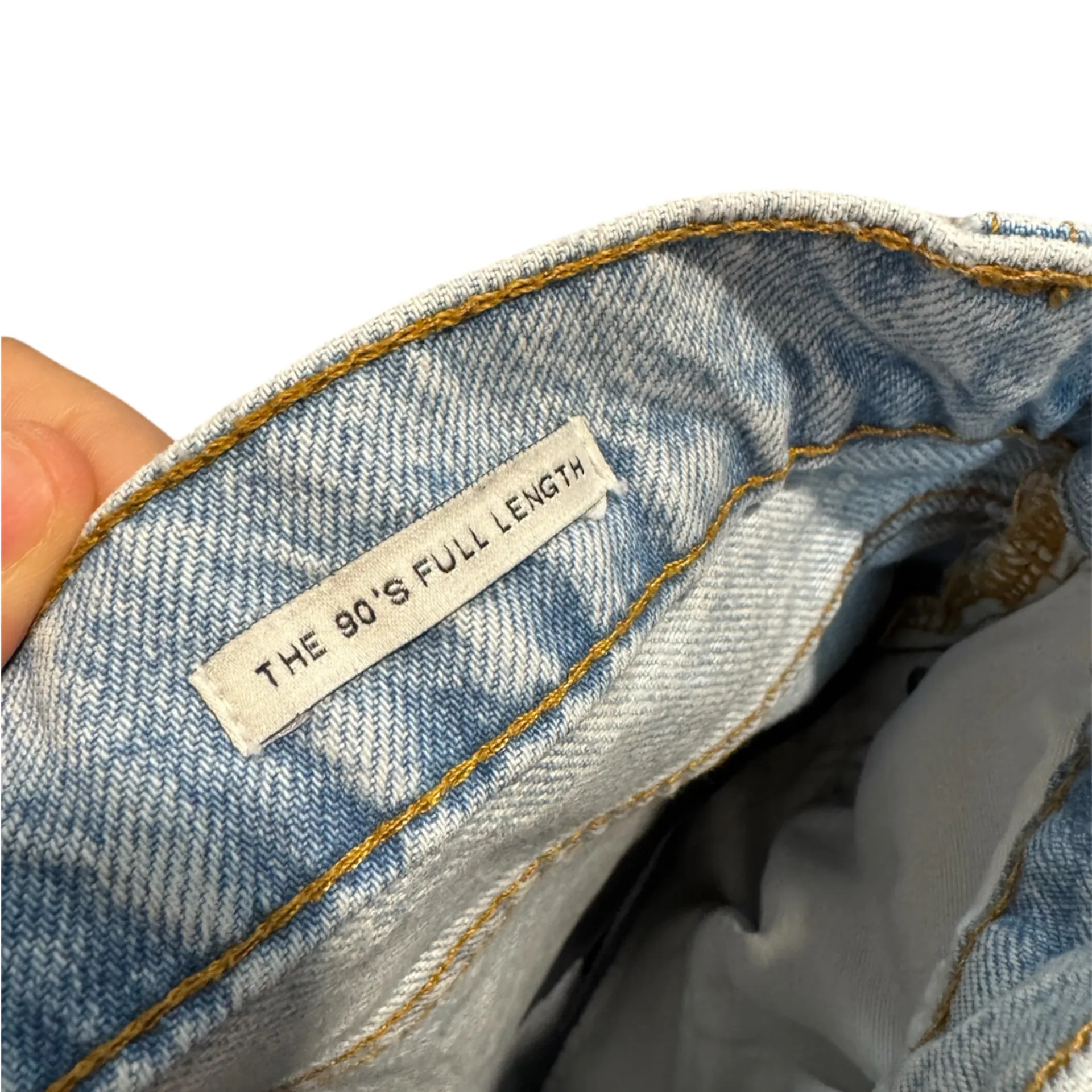 ZARA The 90’s Full Length High Rise Straight Jeans Light Wash | Size 4 (26) - Image 4